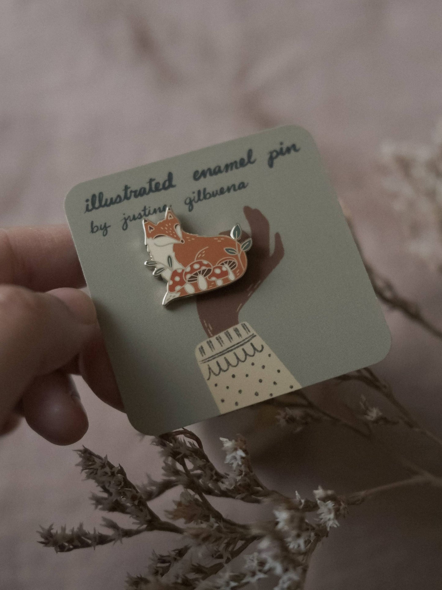 Fox in Forest Enamel Pin (With Locking Clasp)