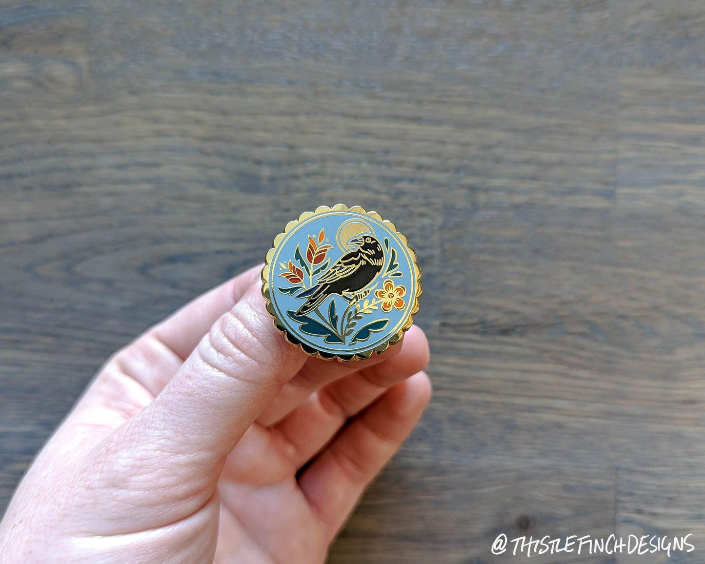 Crow Distelfink PA Dutch Hard Enamel Pin