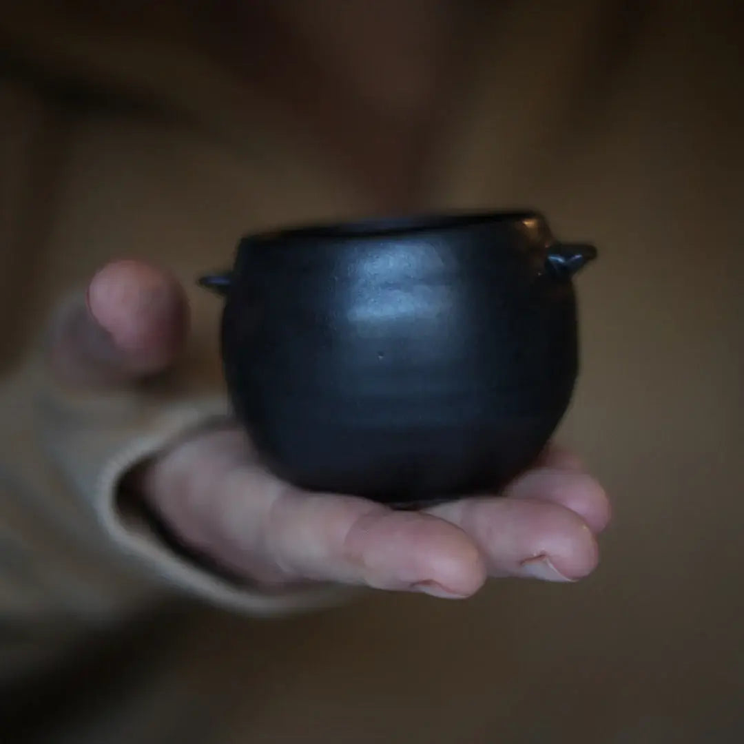 Black Mini Cauldron Bowl | Handmade for Halloween 
