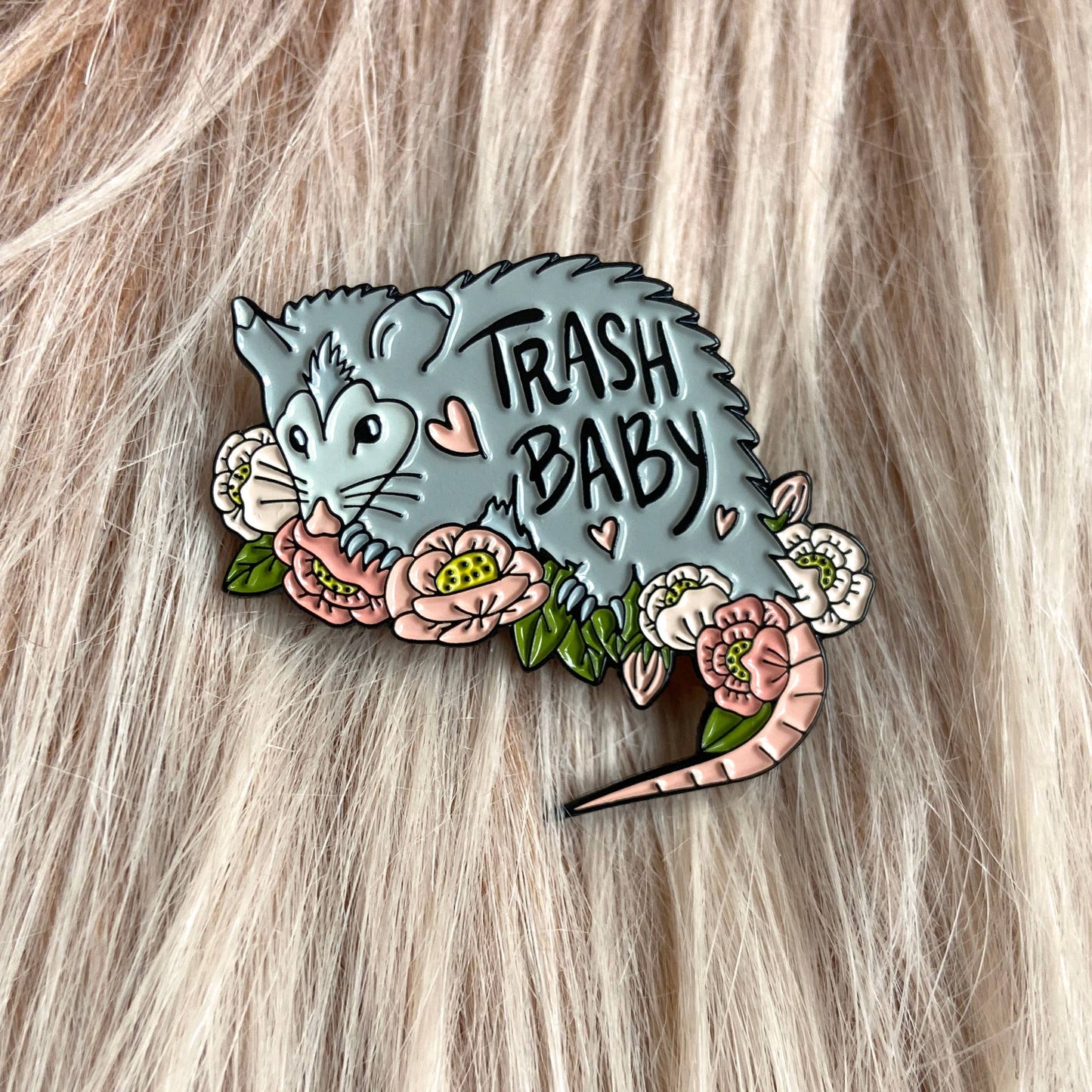 Trash Baby Opossum Enamel Pin