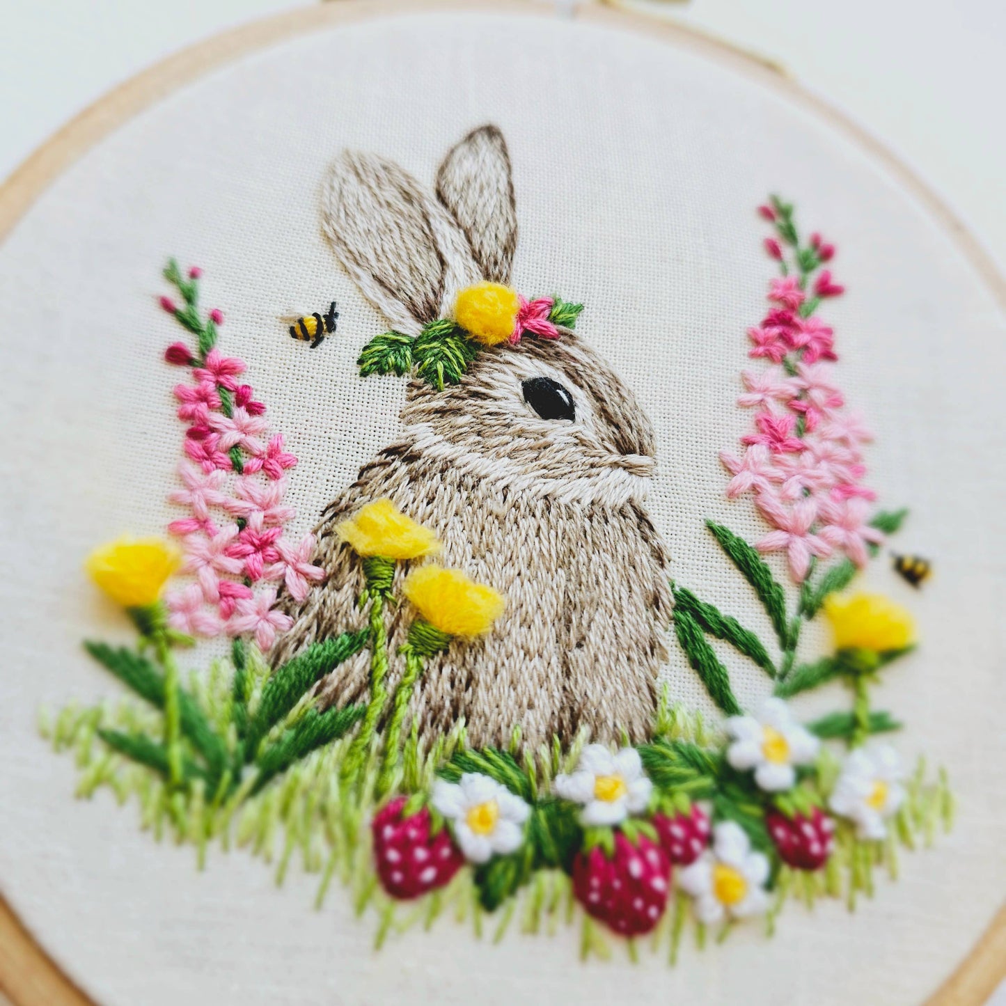 Berry Patch Bunny hand embroidery craft kit