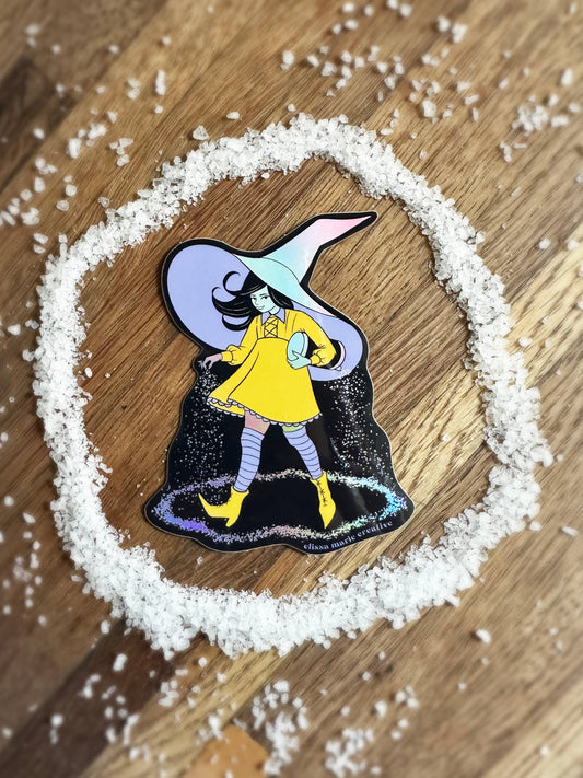 Salty Witch Holo Sticker | witchcraft | magic circle | salt