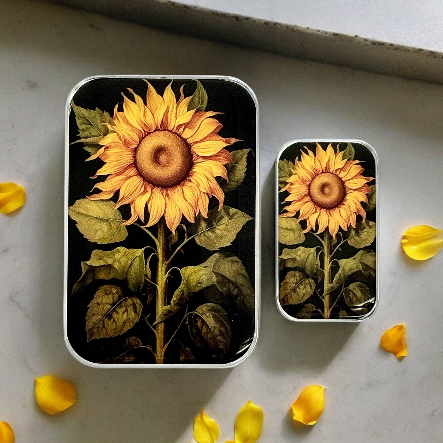 Beautiful Sunflower Notions tin - Small or Large