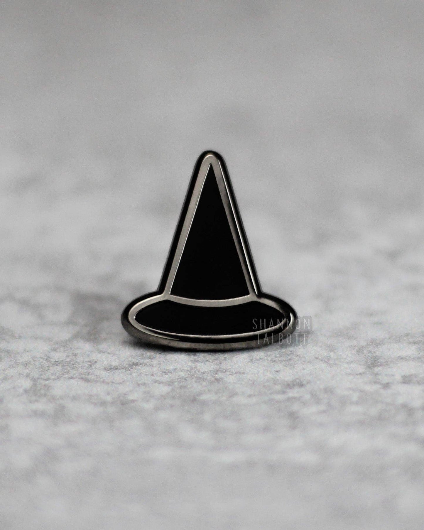 Little Witch Hat Spooky Halloween Enamel Pin - Black Nickel