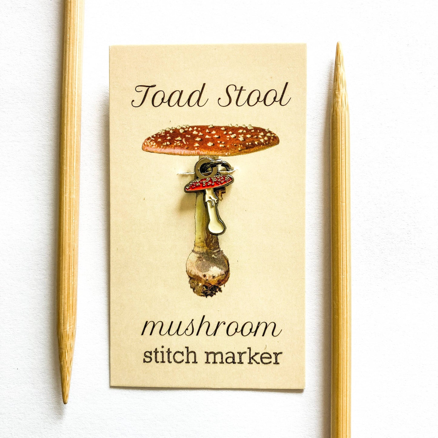 Toadstool Mushroom Removeable Stitch Marker or Progress Keeper