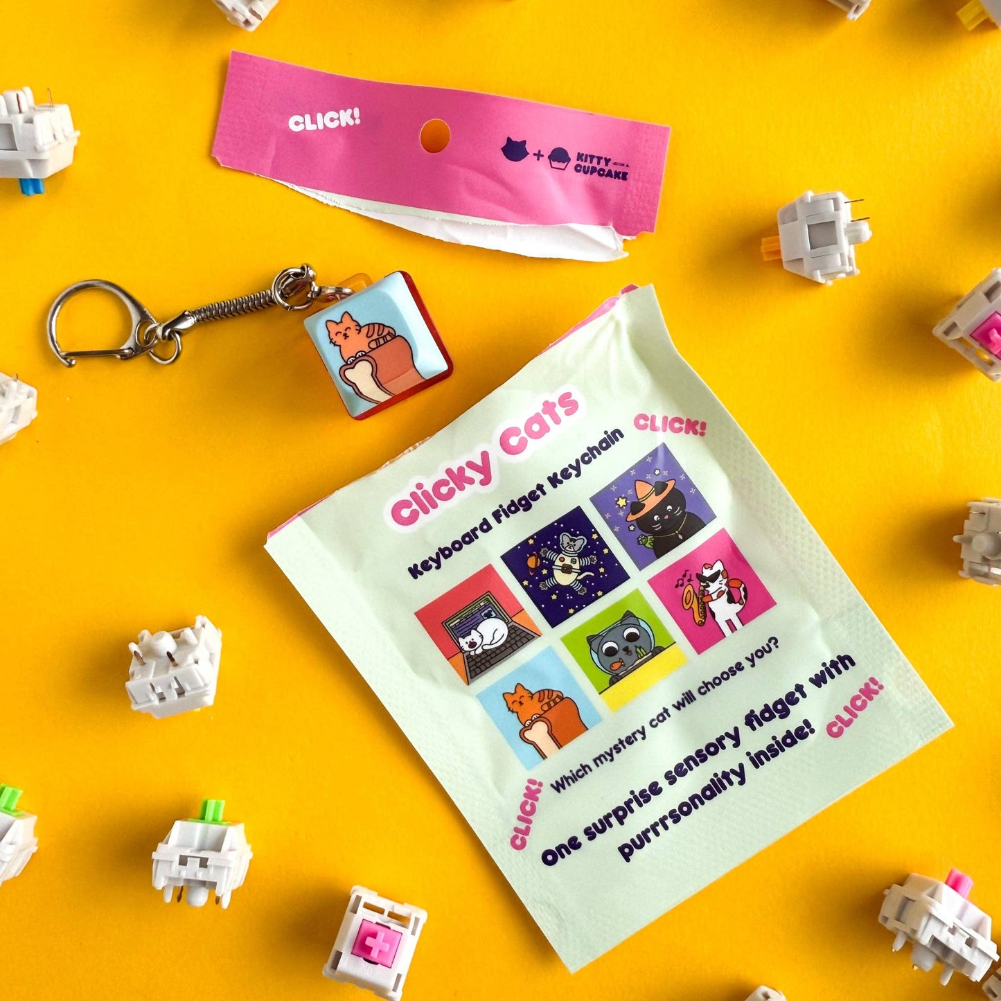 Clicky Cats Fidget Keychain - Blind Bag