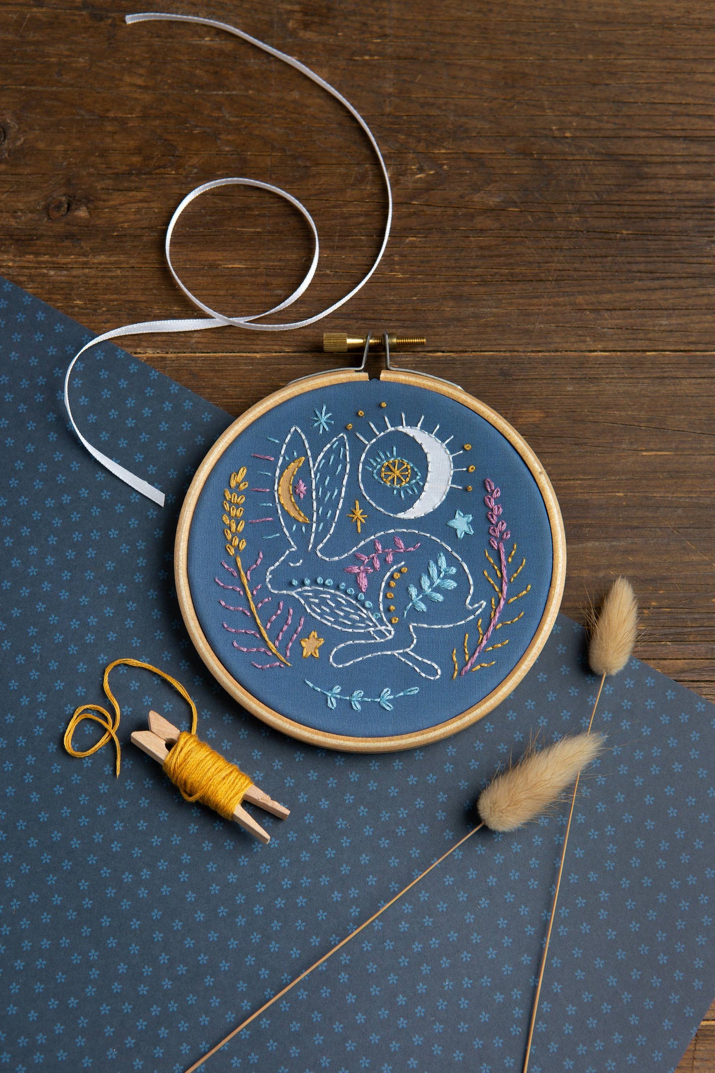 Celestial Hare Mini Embroidery Kit