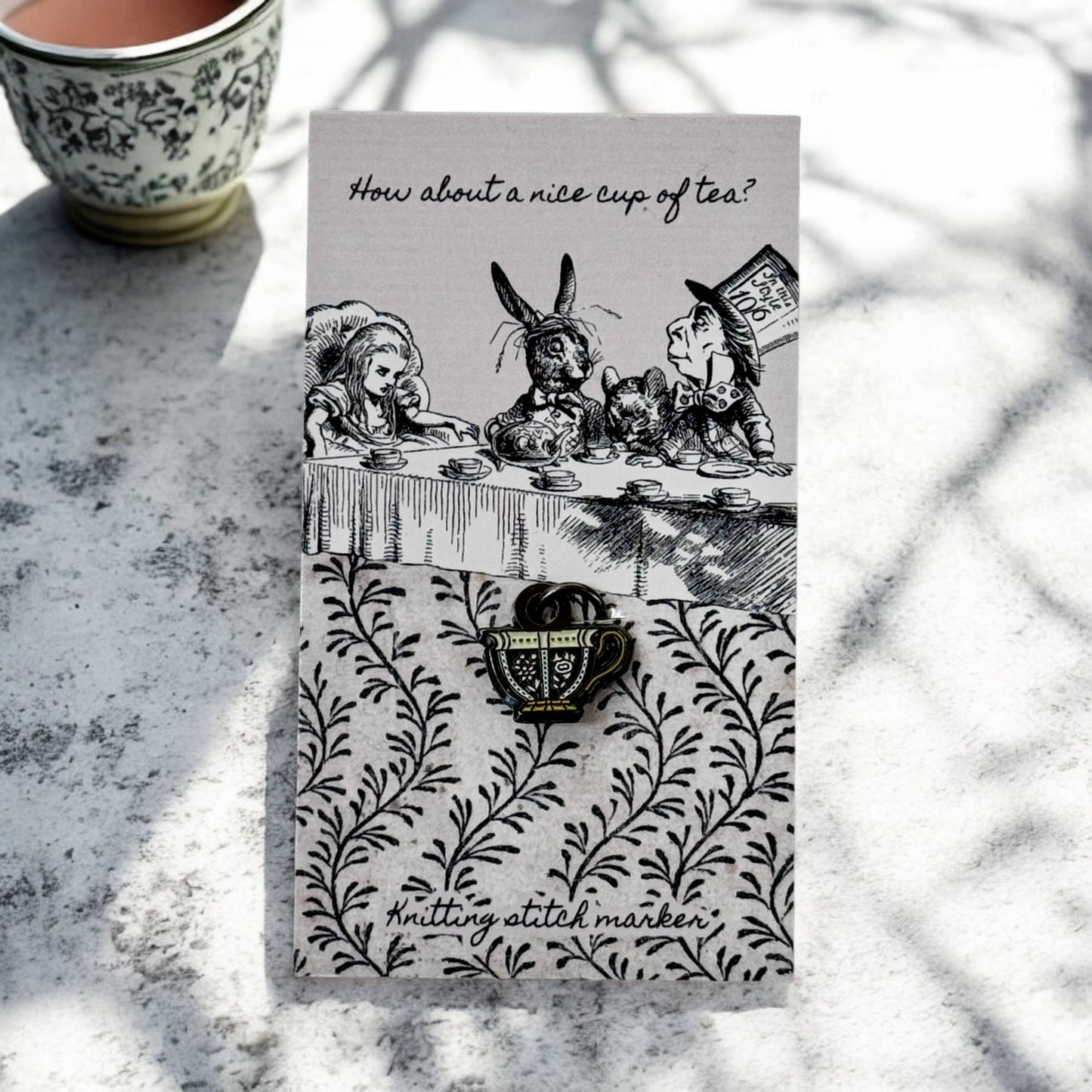 Teacup Stitch Marker – Mad Hatter’s Tea Party Edition: Removable