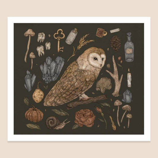 Harvest Owl Print 10.5” x 9”