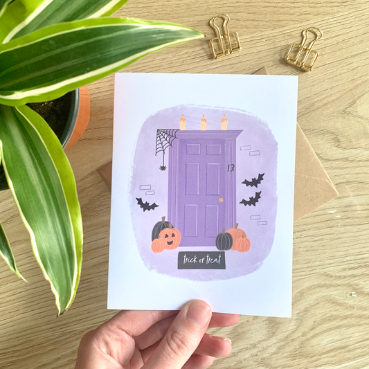 Trick or Treat Cute Halloween Door Card