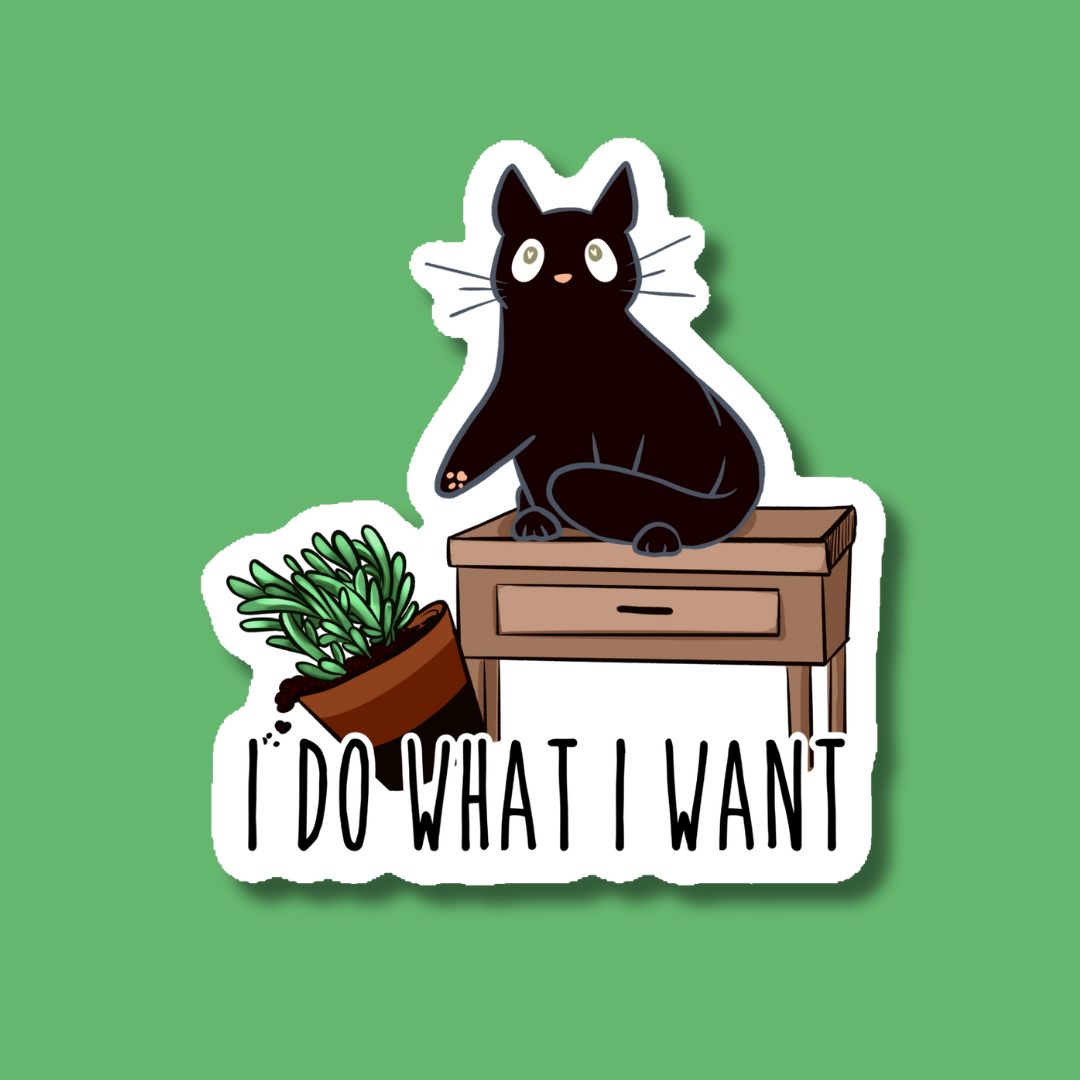 I Do What I Want Cat Sticker