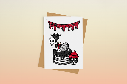 Spooky Birthday Greeting Card: Kraft