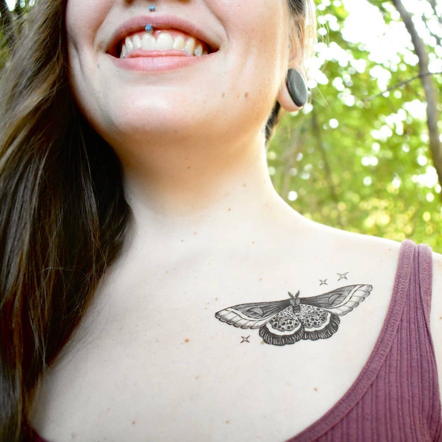 Night Moth Temporary Tattoo: 1-Pack