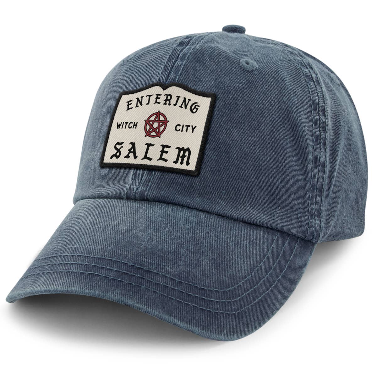Entering Salem Washed Baseball Hat in Dark Green
