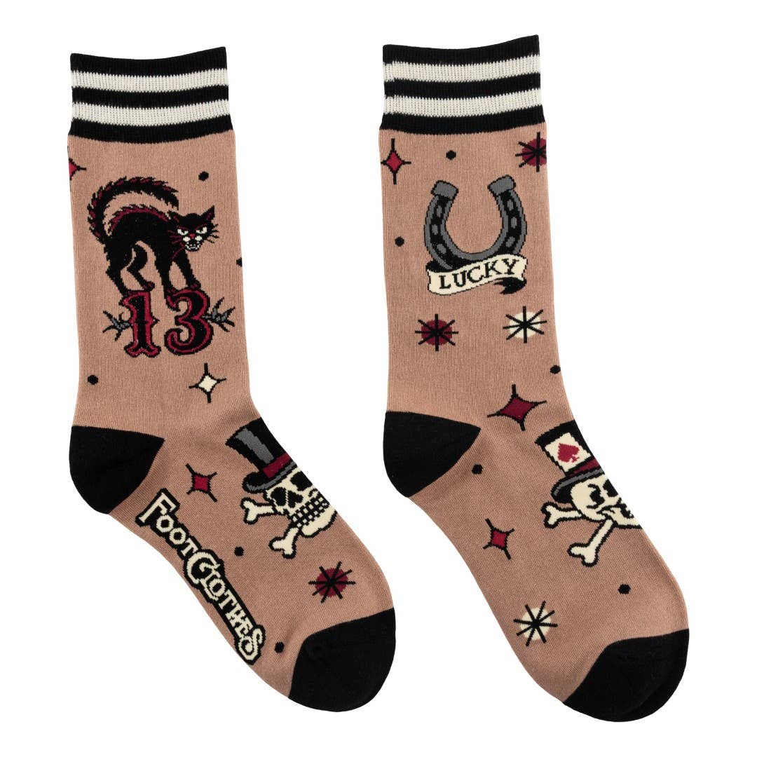 Superstitious Ink Crew Socks