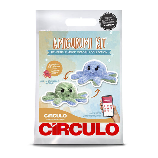 Reversible Mood Octopus Amigurumi Kit - Blue/Green