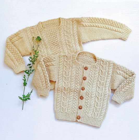 #19 Child's Aran Sweater by Yankee Knitter Designs