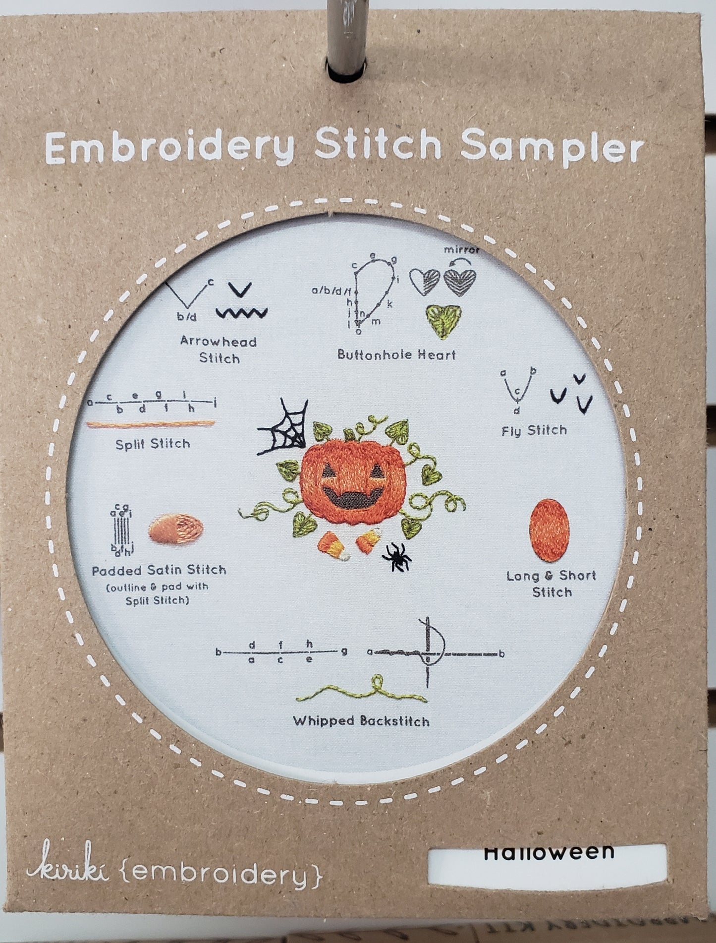 Halloween Embroidery Stitch Sampler Kit by Kiriki Press