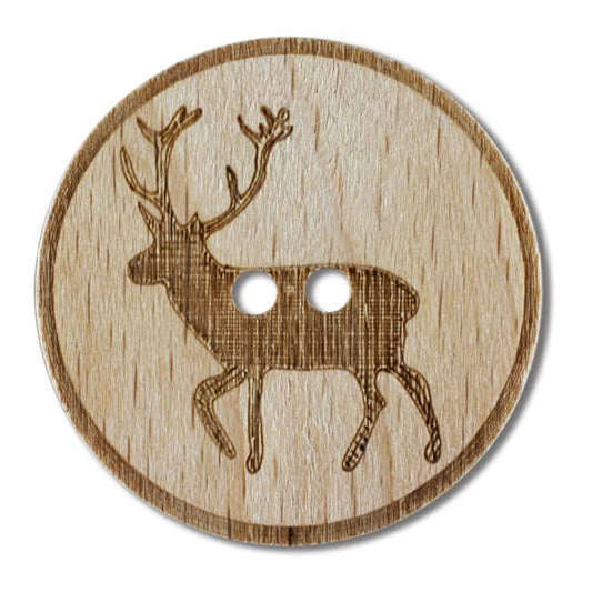 Wood Deer Button 311024