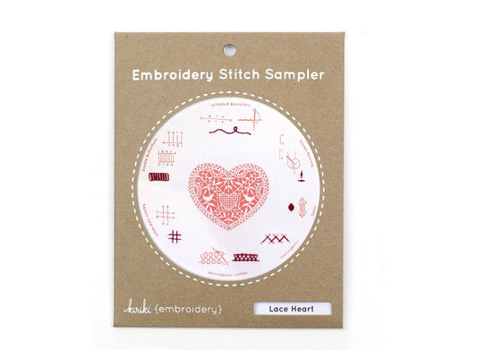 Lace Heart Embroidery Stitch Sampler By Kiriki Press