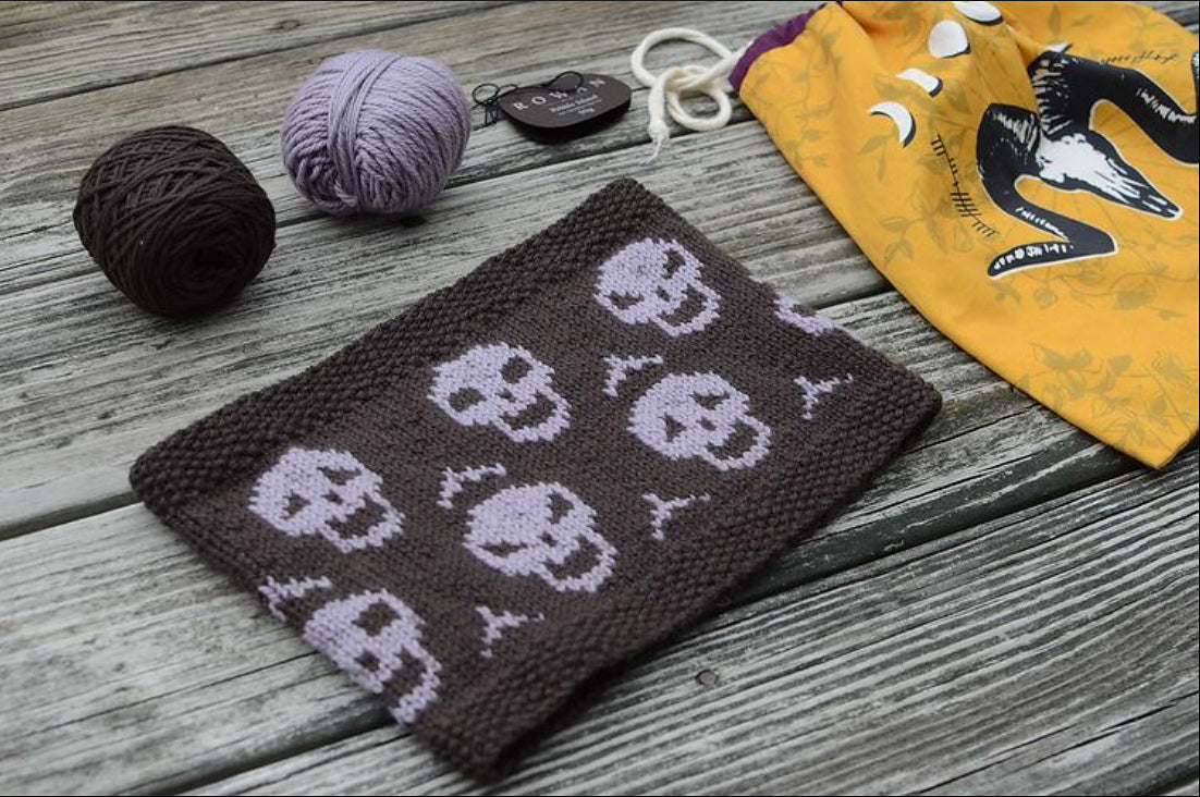 Skull Trinity Cowl Knitting Pattern by Natalie Warner