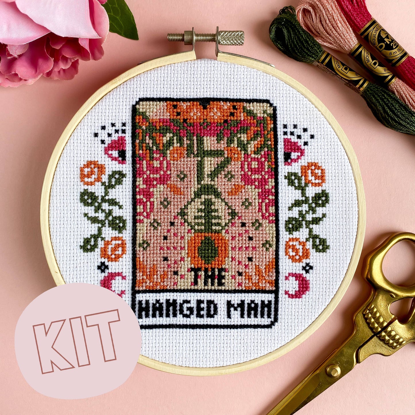 The Hanged Man Tarot Card Cross Stitch Kit
