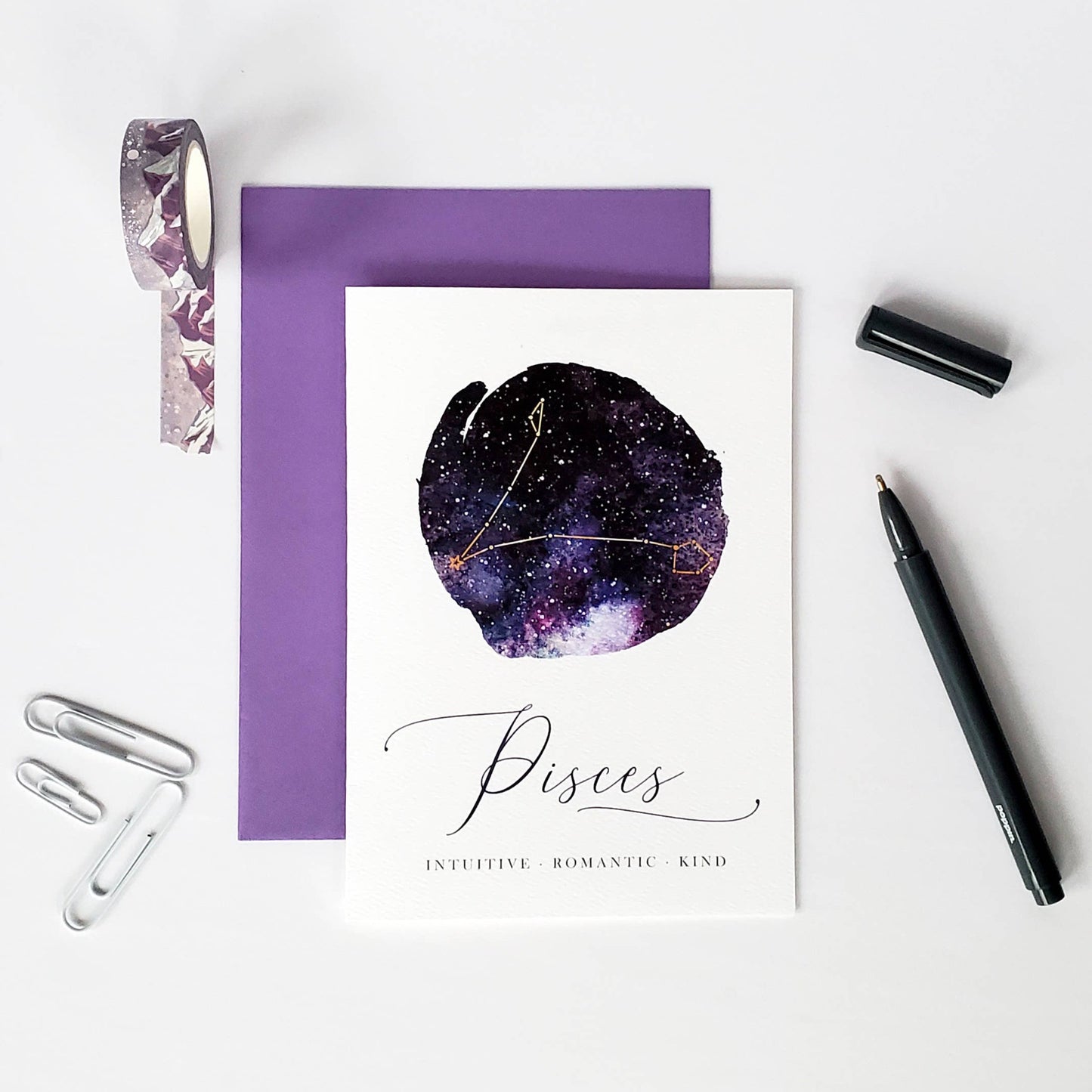 Pisces Birthday Card - Zodiac Series