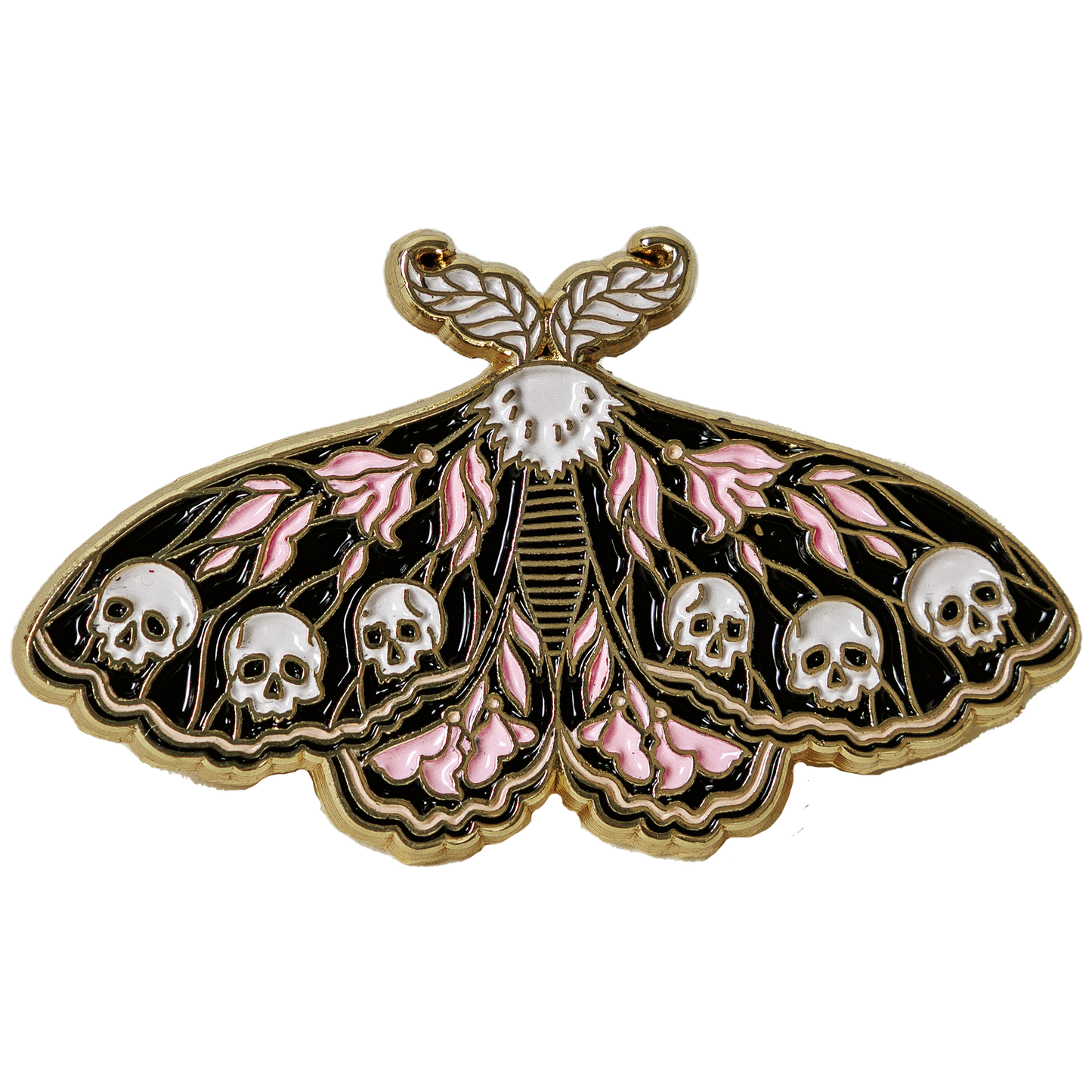 Moth and Skulls Enamel Pin