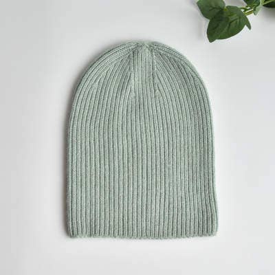 Mint Green Cashmere & Wool blend 3-in-1 Knit Hat