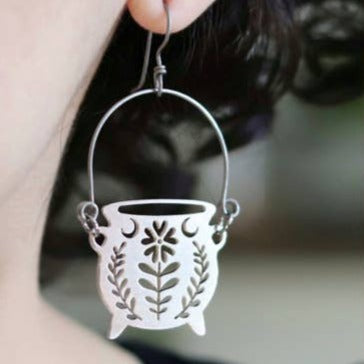Floral Cauldron earrings - Stainless Steel