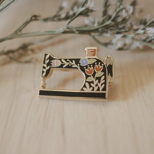 Sewing Machine Enamel Pin (With Locking Clasp)