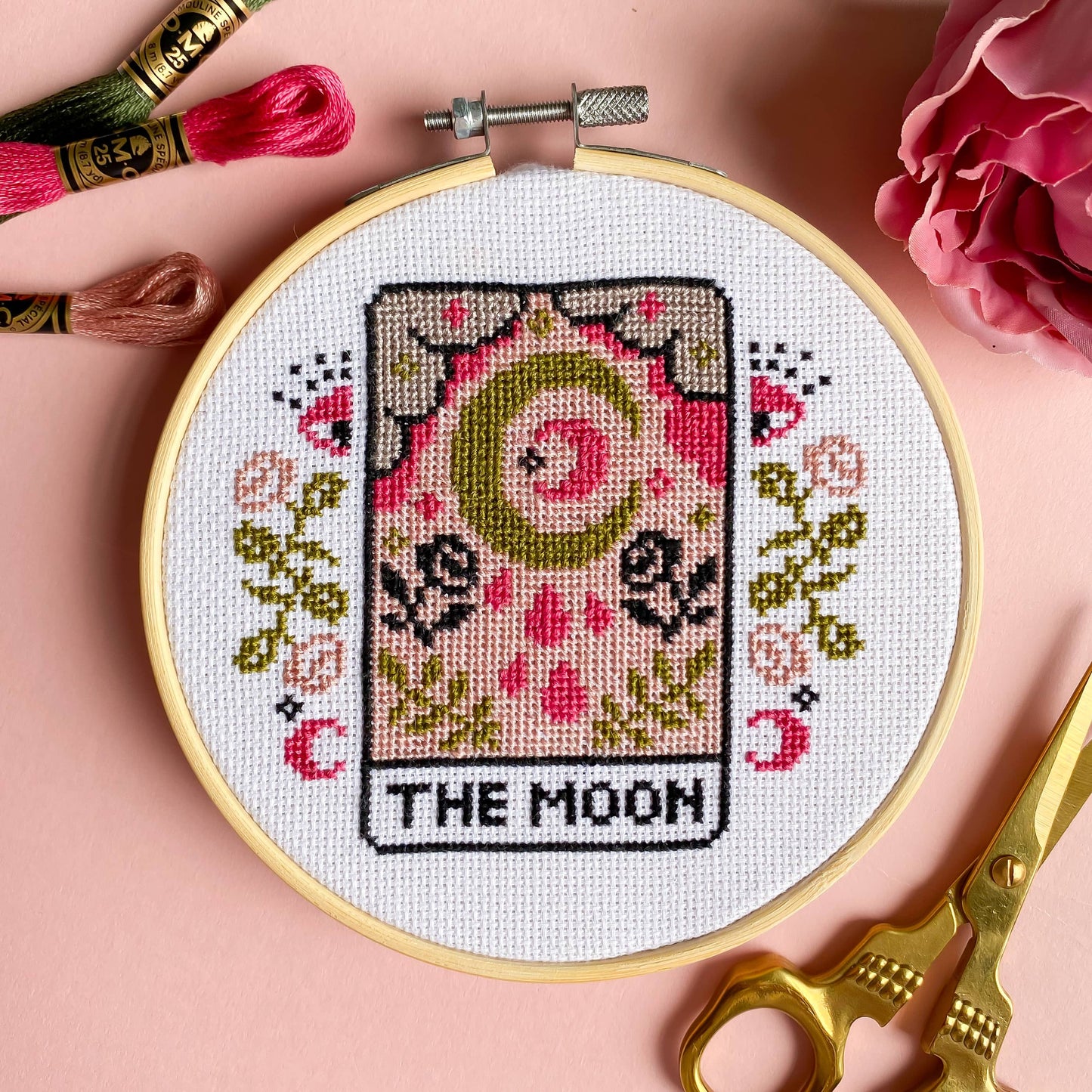 The Moon Tarot Card Cross Stitch Kit