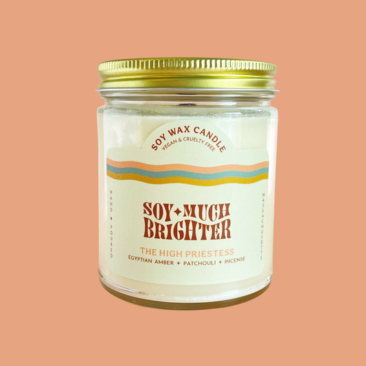 The High Priestess Soy Candle: Egyptian Amber + Patchouli + Incense