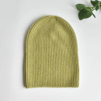 Green Cashmere & Wool blend 3-in-1 Knit Hat