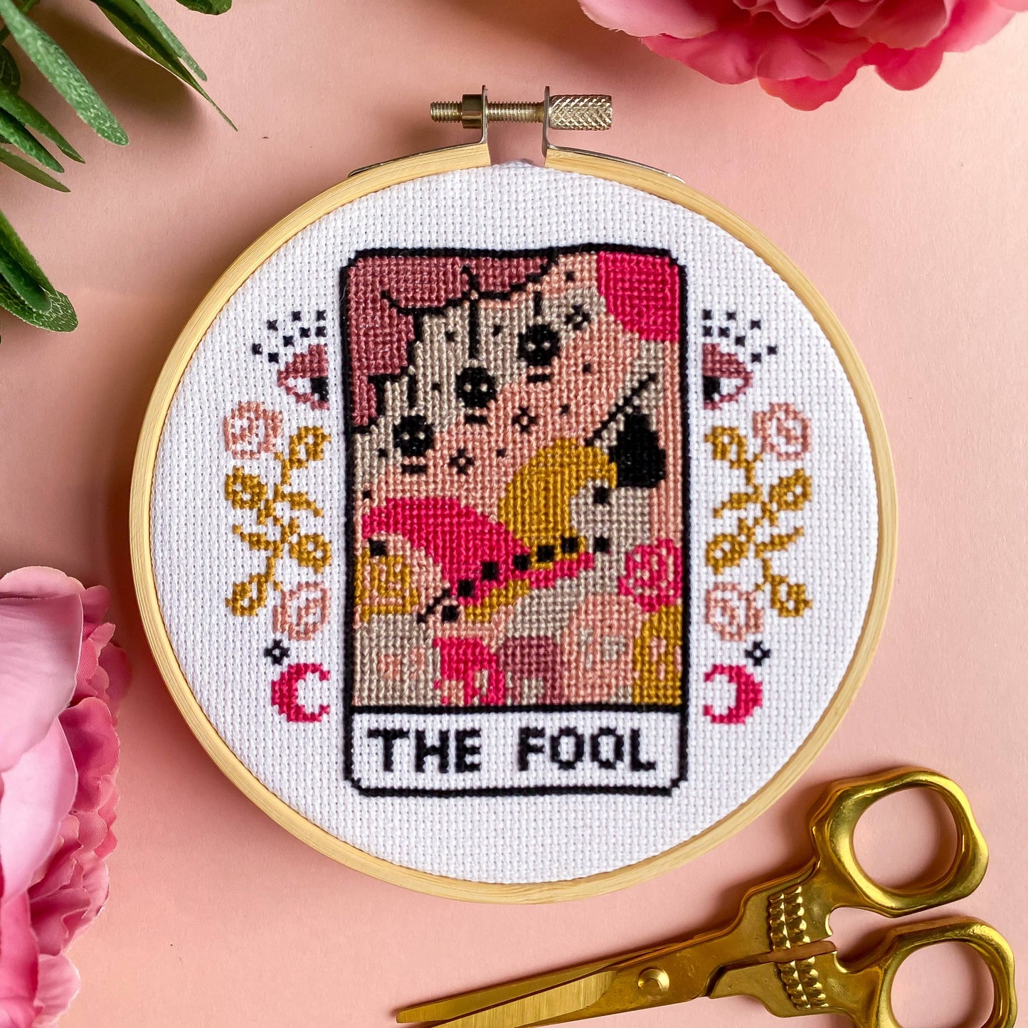 The Fool Tarot Card Cross Stitch Kit