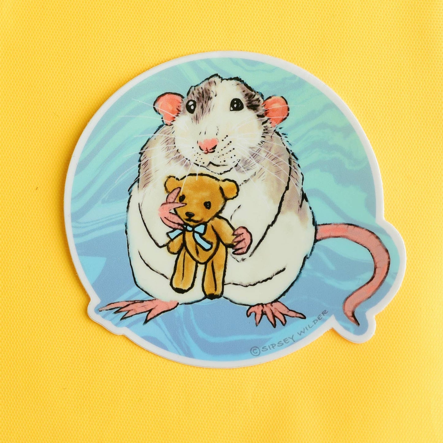 Cuddle Buddies Fancy Rat Vinyl Sticker