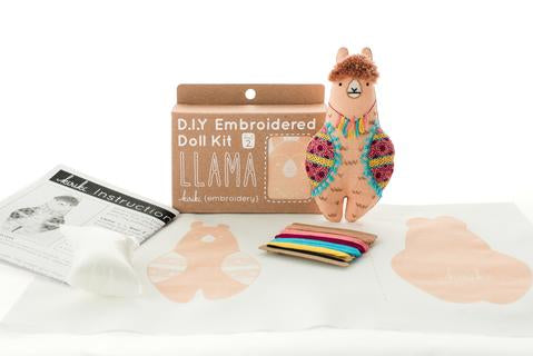 Llama Embroidery Doll Kit by Kiriki Press