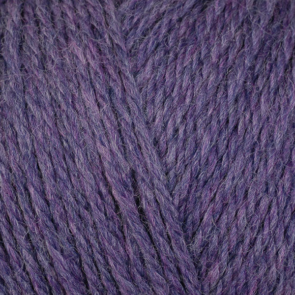 A close-up image of a skein of Berroco Ultra Wool DK weight yarn in a heathered purple color.