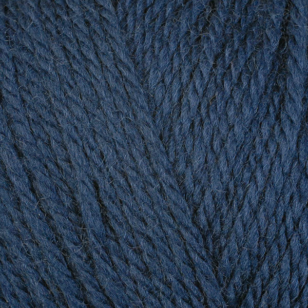 A close-up image of a skein of Berroco Ultra Wool DK weight yarn in a heathered navy blue color.