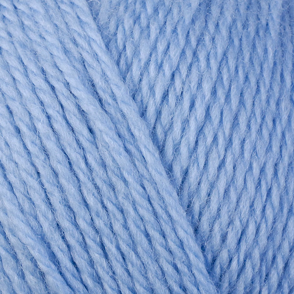 A close-up image of a skein of Berroco Ultra Wool DK weight yarn in a light blue color.