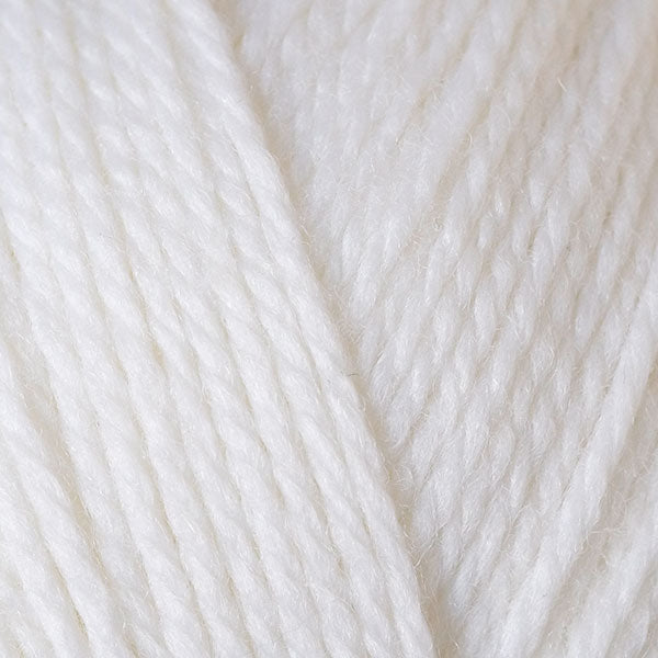 A close-up image of a skein of Berroco Ultra Wool DK weight yarn in a solid white color.