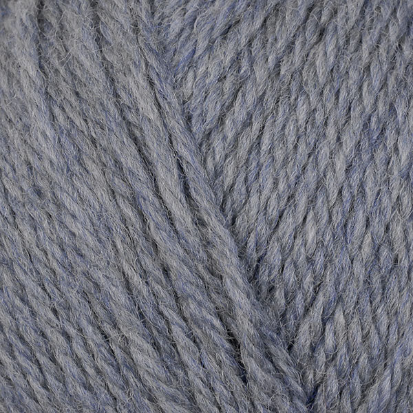 A close-up image of a skein of Berroco Ultra Wool DK weight yarn in a heathered blue gray color.