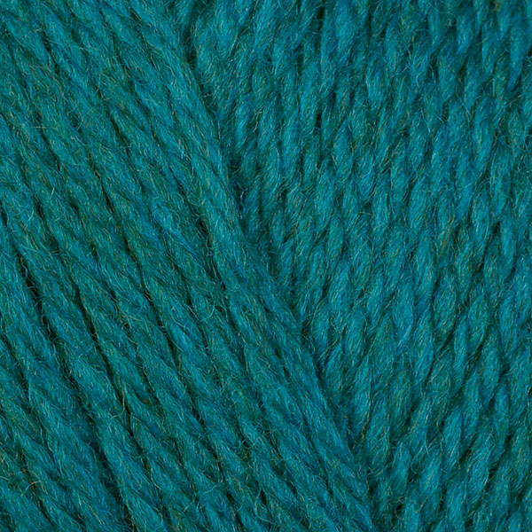 A close-up image of a skein of Berroco Ultra Wool DK weight yarn in a heathered teal color.