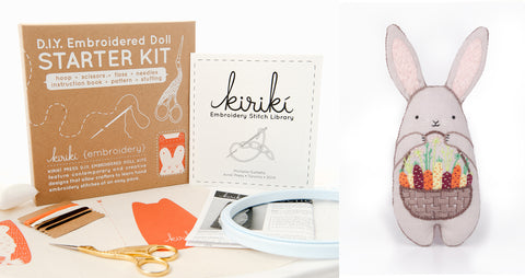 Bunny Embroidery Doll Kit by Kiriki Press