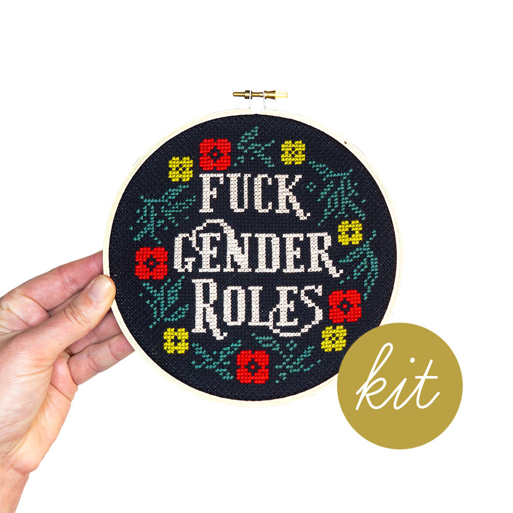 F*ck Gender Roles Cross Stitch Kit