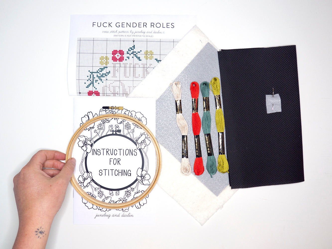 F*ck Gender Roles Cross Stitch Kit