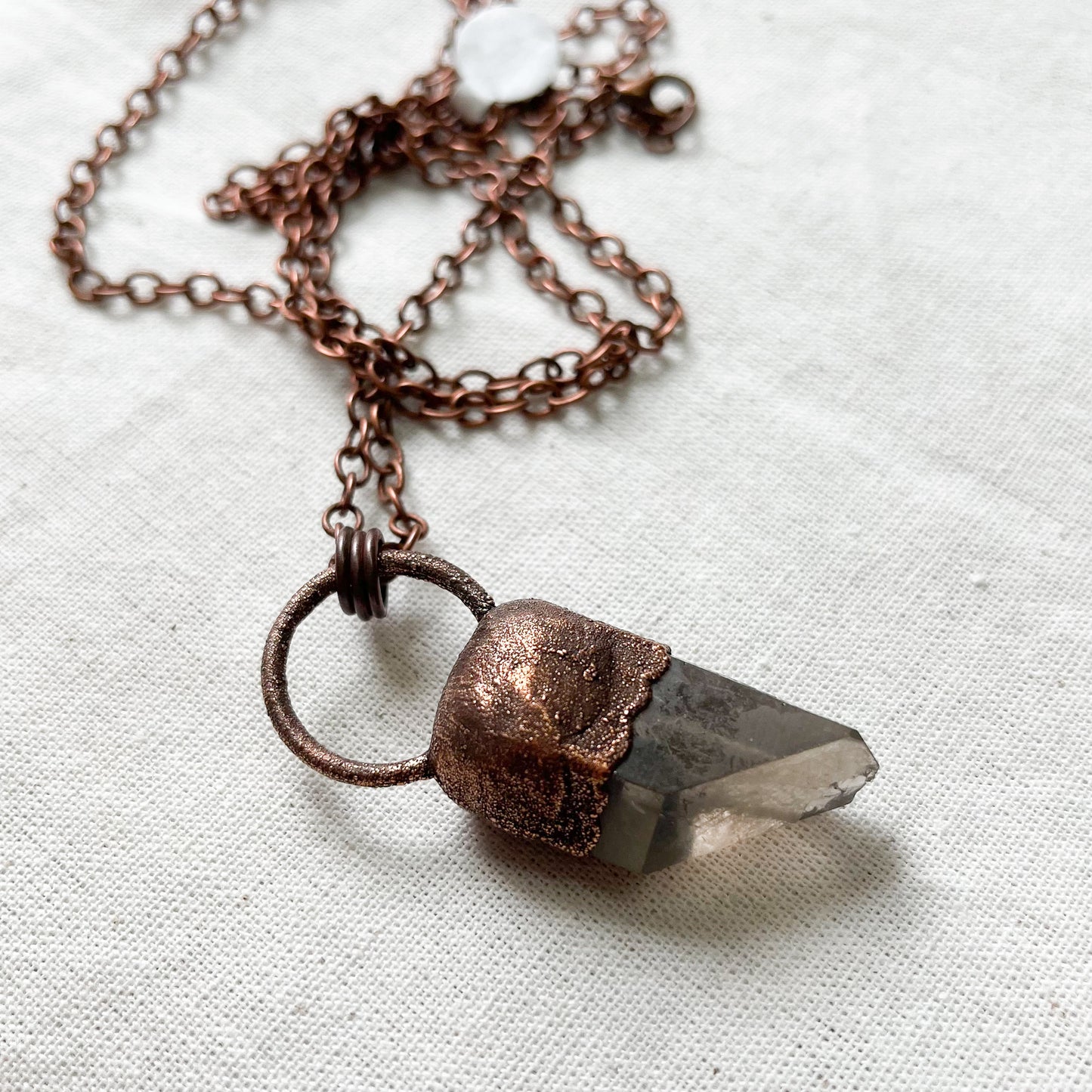 Smoky Quartz Electroform Necklace (Large) by The Cyprus Cabinet