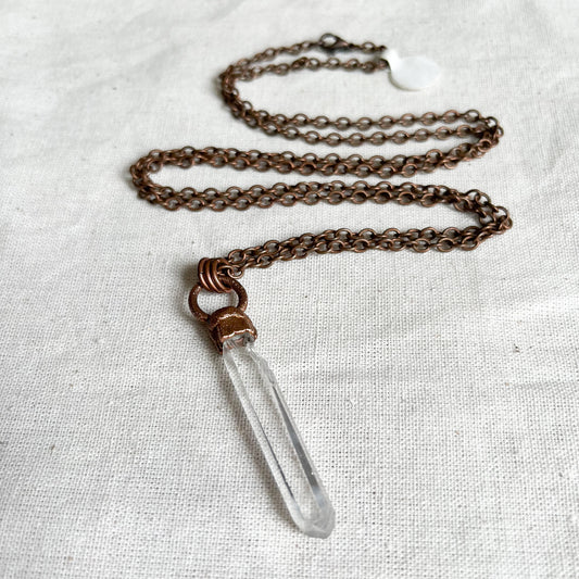 Clear Quartz Electroform Necklace by The Cyprus Cabinet