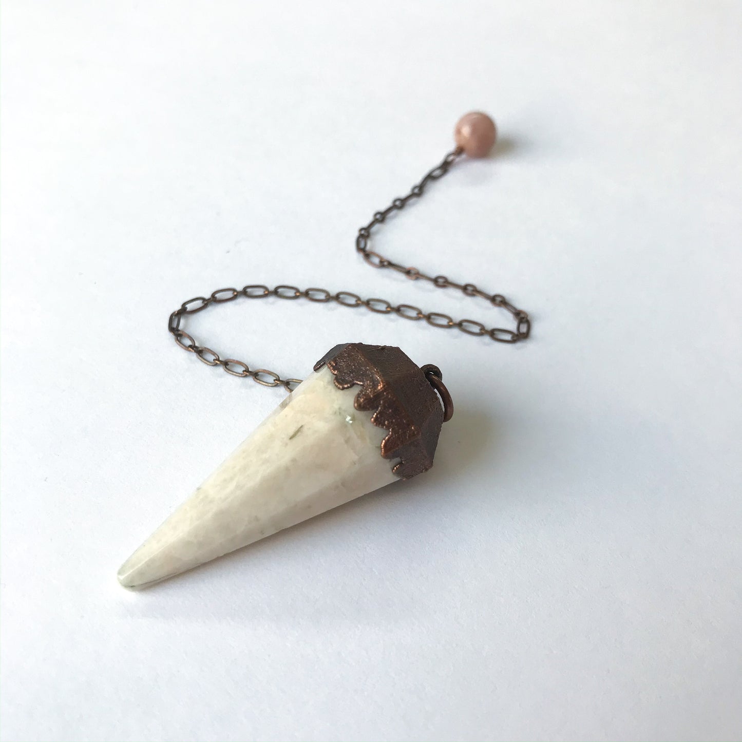 Moonstone Electroform Copper Pendulum