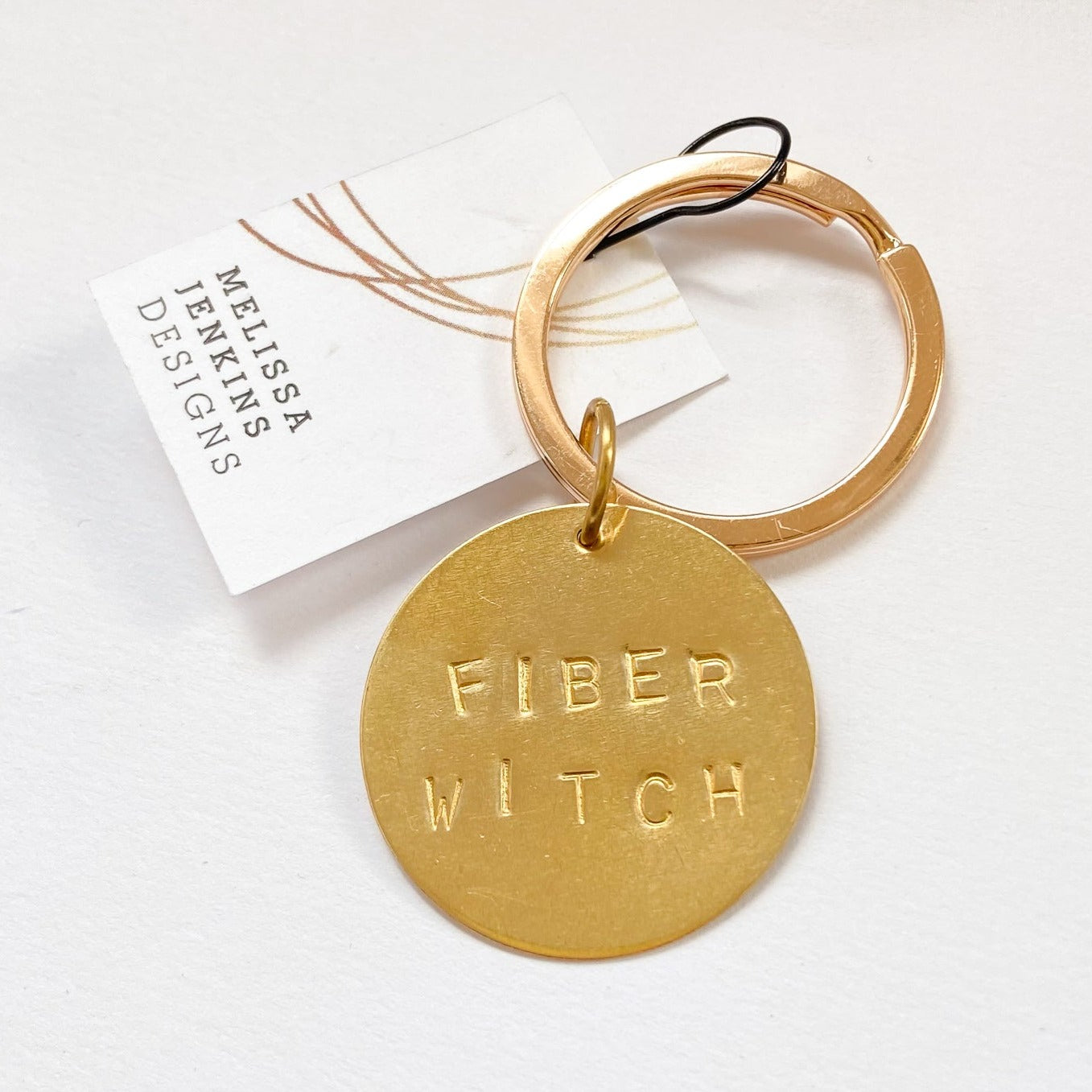 Knit Witch + Fiber Witch Hand Stamped Key Rings